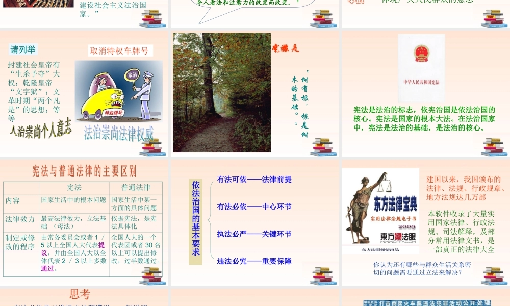 九年级政治 法治的国家课件 北师大版 课件