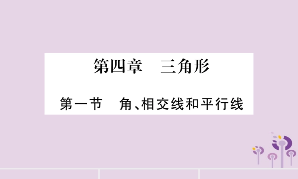 中考数学复习 第一轮 考点系统复习 第4章 三角形 第1节 角、相交线和平行线导学课件