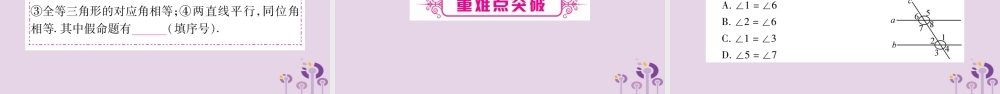 中考数学复习 第一轮 考点系统复习 第4章 三角形 第1节 角、相交线和平行线导学课件