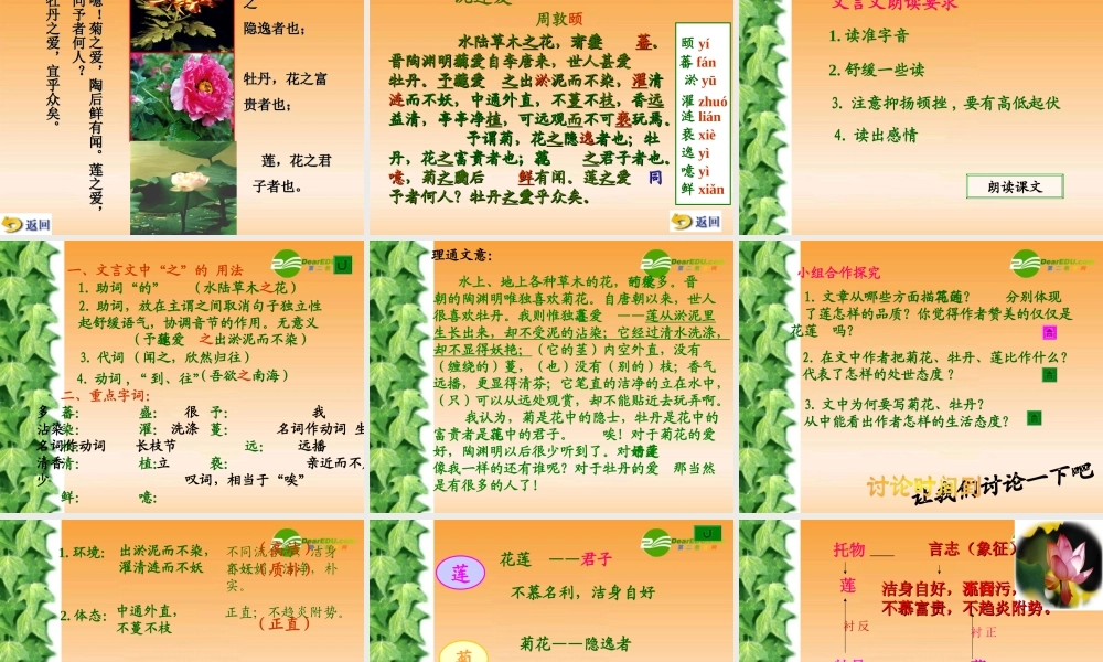 八年级语文上册第五单元第22课：(爱莲说)课件 人教新课标版 课件