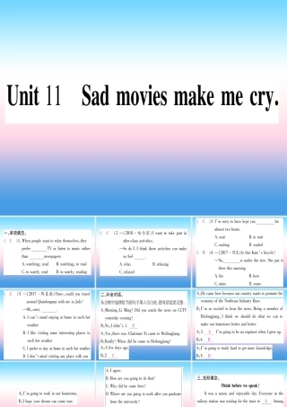 九年级英语全册 寒假作业 Unit 11 Sad movies make me cry课堂导练课件(含中考真题)(新版)人教新目标版 课件