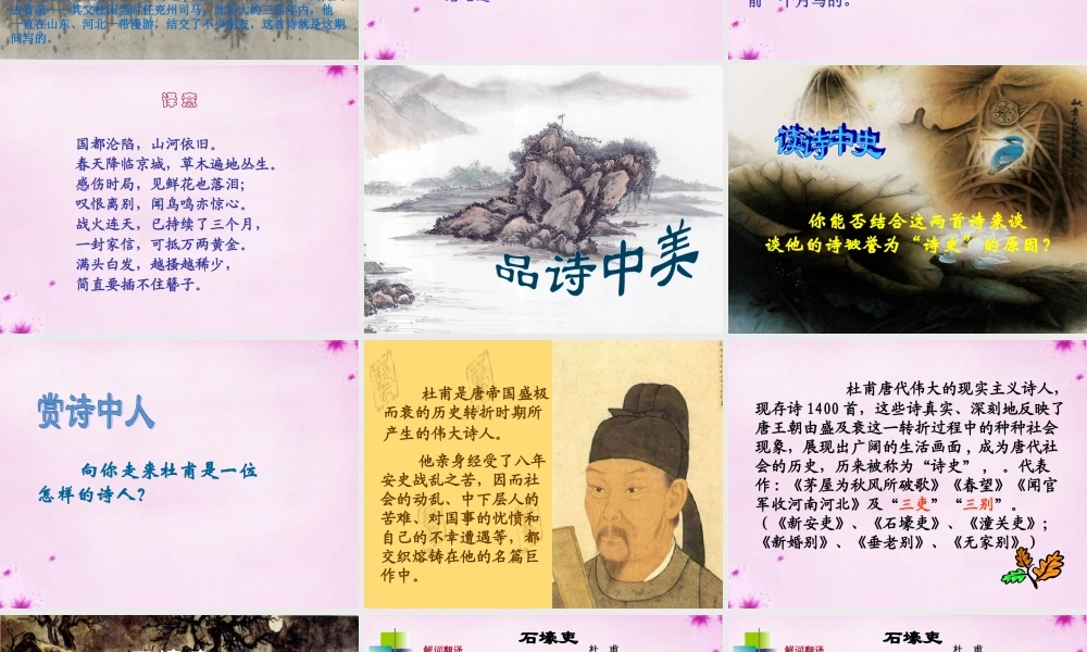 七年级语文上册 第五单元 第30课(杜甫诗三首)课件 鲁教版 课件