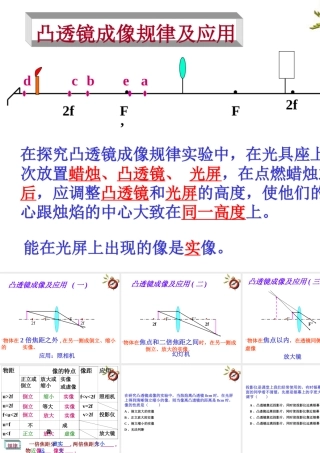 八年级物理上册 凸透镜成像规律研究烛焰所成的像课件 人教新课标版 课件