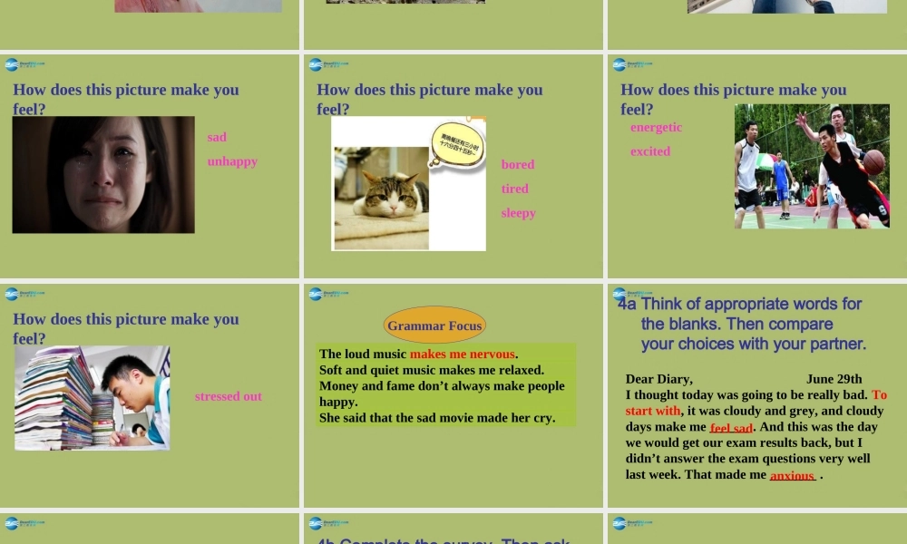 九年级英语全册 Unit 11 Sad movies make me cry Section A课件2 (新版)人教新目标版 课件