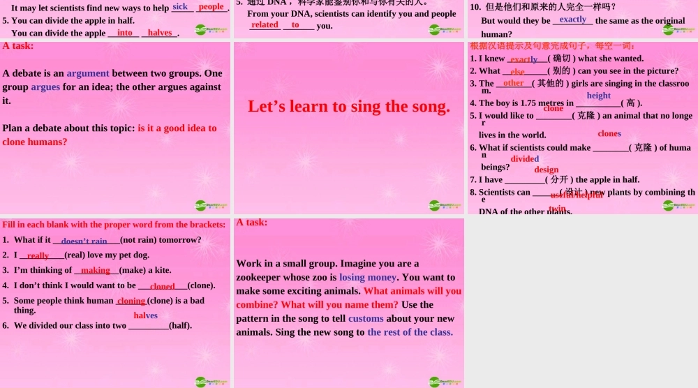 九年级英语下册 Unit2 DNA Lesson12课件 冀教版 课件