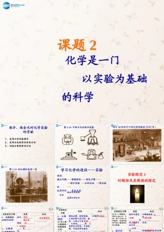 中学九年级化学上册 1.2 化学是一门以实验为基础的科学课件 (新版)新人教版 课件