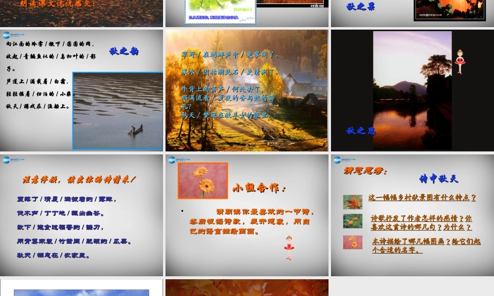 七年级语文上册 第14课(秋天)课件 新人教版 课件