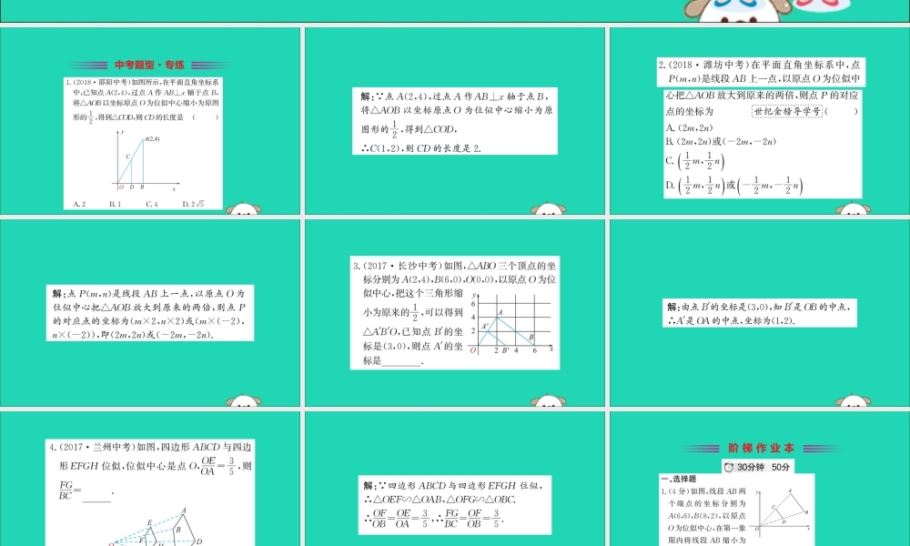 九年级数学下册 第二十七章 相似 273 位似训练课件 (新版)新人教版 课件