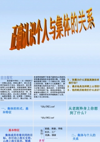 八年级政治下册 集体与个人的关系课件 鲁教版 课件