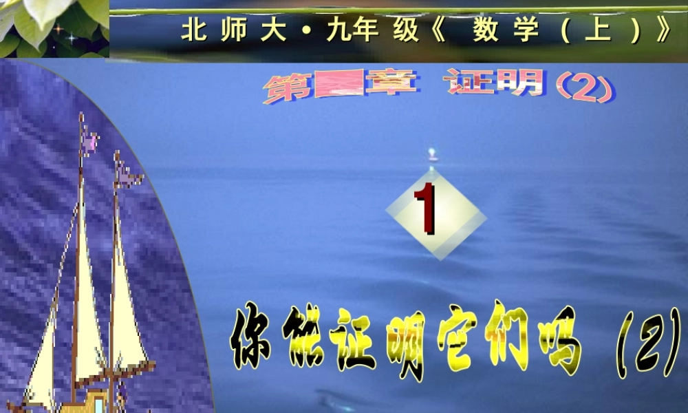 八年级数学你能证明它们吗课件2鲁教版 课件