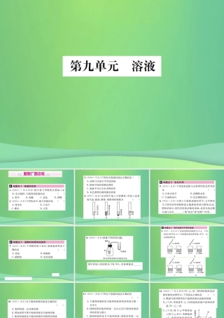 中考化学总复习 教材考点梳理 第9单元 溶液课件
