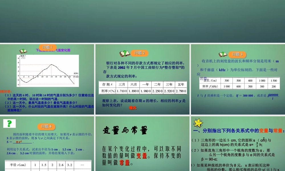 八年级数学下册(19.1.2 函数的图象)课件1 (新版)新人教版 课件