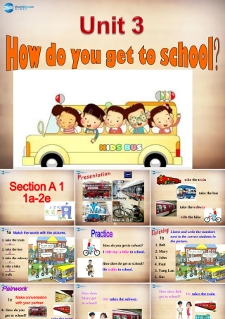广西平南县大安四中七年级英语下册 Unit 3 How do you get to school Section A课件1 (新版)人教新目标版 课件