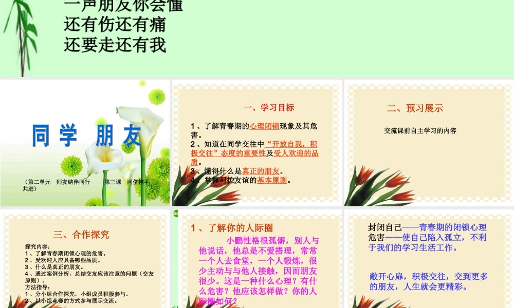 八年级政治上册 3.1(同学 朋友)课件人教新课标版 课件