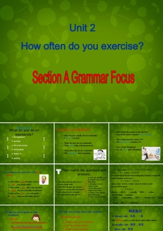 八年级英语上册 Unit 2 How often do you exercise Section A 2课件 (新版)人教新目标版 课件
