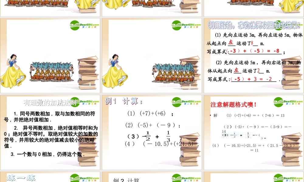 七年级数学上册有理数和加法1课件沪科版 课件