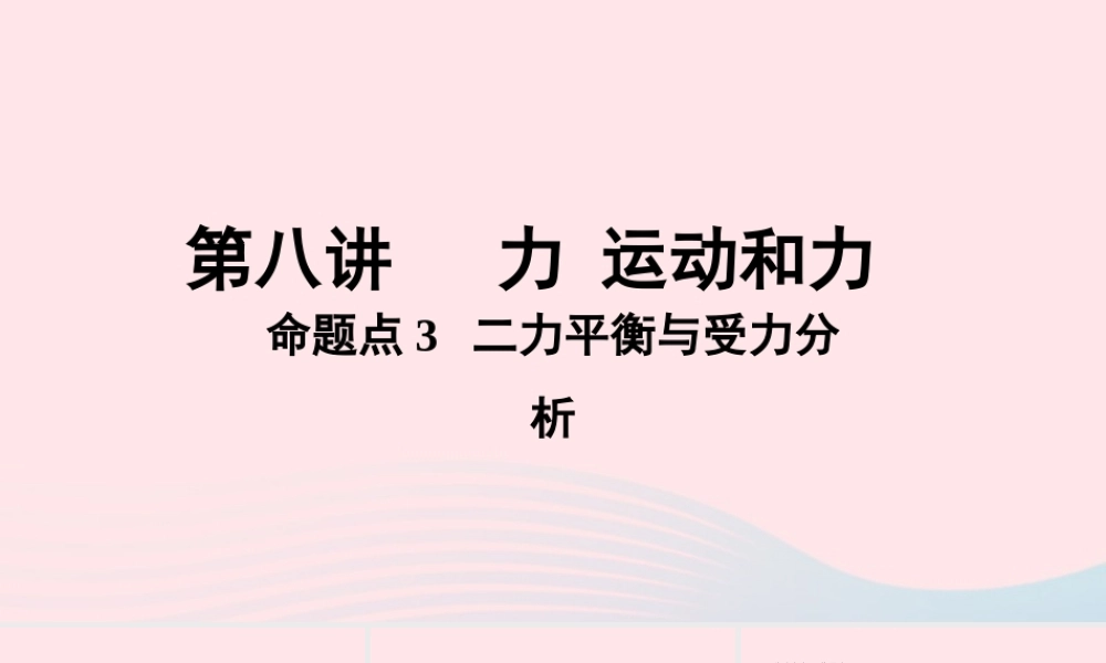 广东省中考物理一轮复习 第八讲 力 运动和力 命题点3 二力平衡与受力分析课件