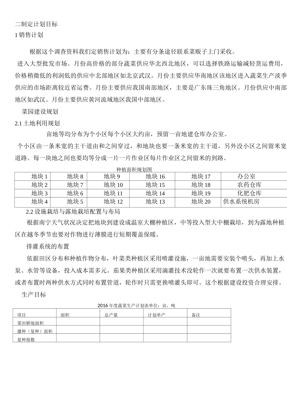 蔬菜种植计划_第2页