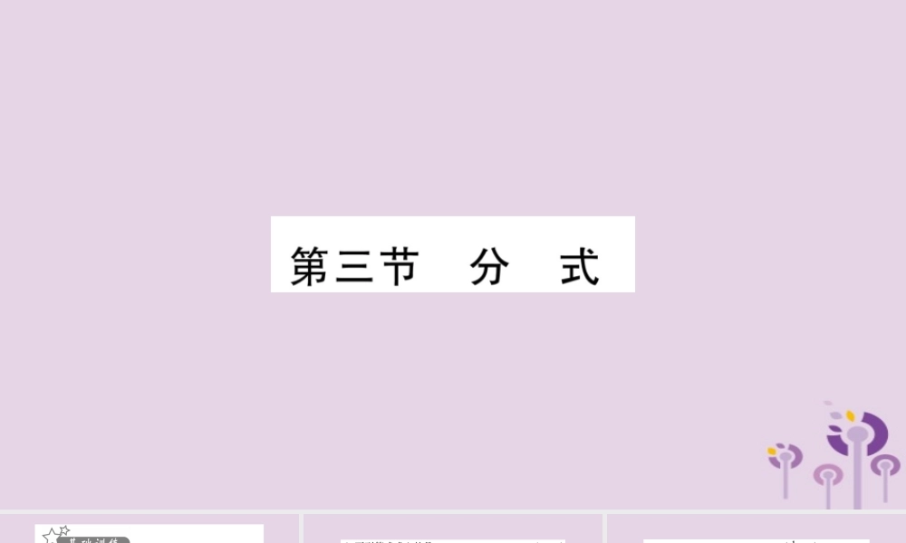 中考数学复习 第一轮 考点系统复习 第1章 数与式 第3节 分式习题课件