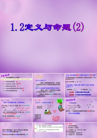 八年级数学上册 1.2 定义与命题课件2 (新版)浙教版 课件