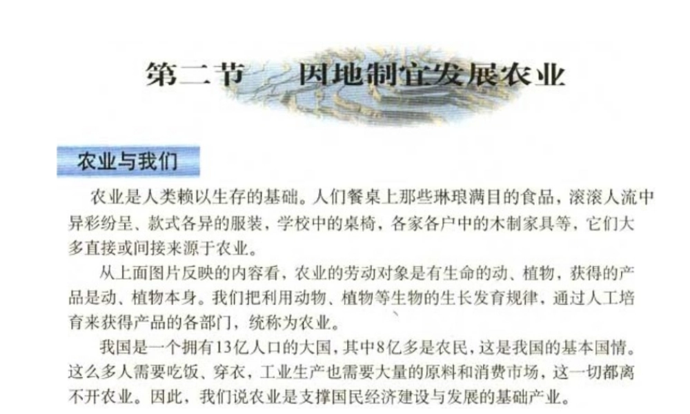 八年级地理 因地制宜的发展农业课件 新课标 人教版 课件