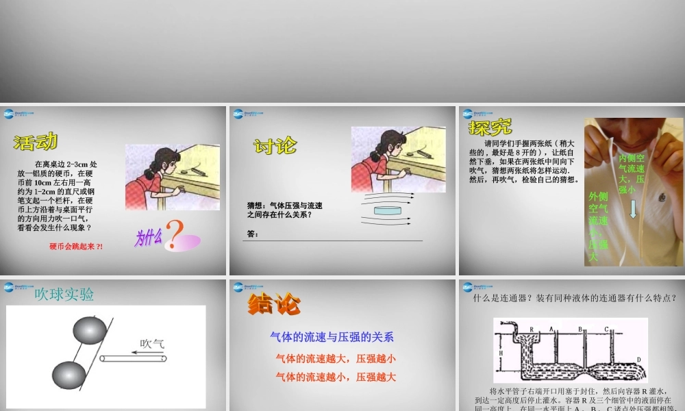 九年级物理全册 144 流体压强与流速的关系课件 新人教版 课件