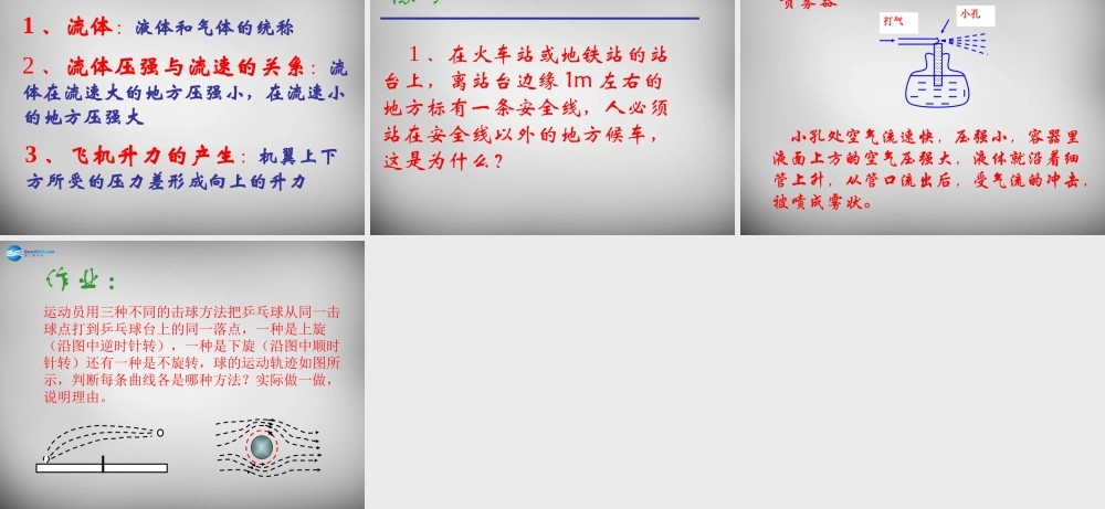 九年级物理全册 144 流体压强与流速的关系课件 新人教版 课件