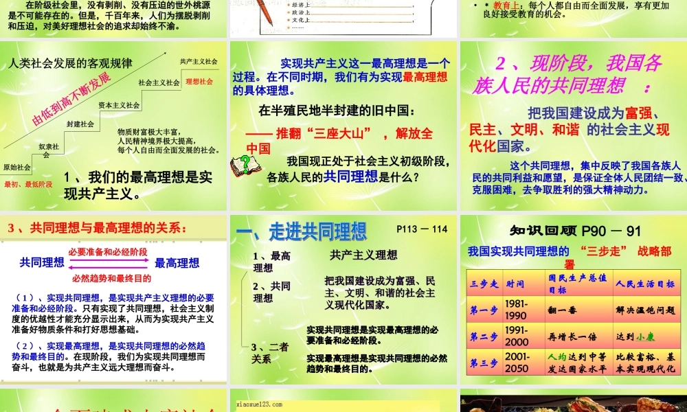 九年级政治全册 9 实现我们的共同理想课件 新人教版 课件