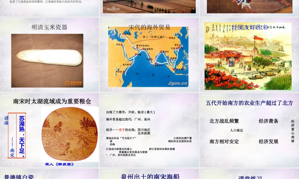 中学七年级历史下册 第10课 经济中心的南移课件 新人教版 课件