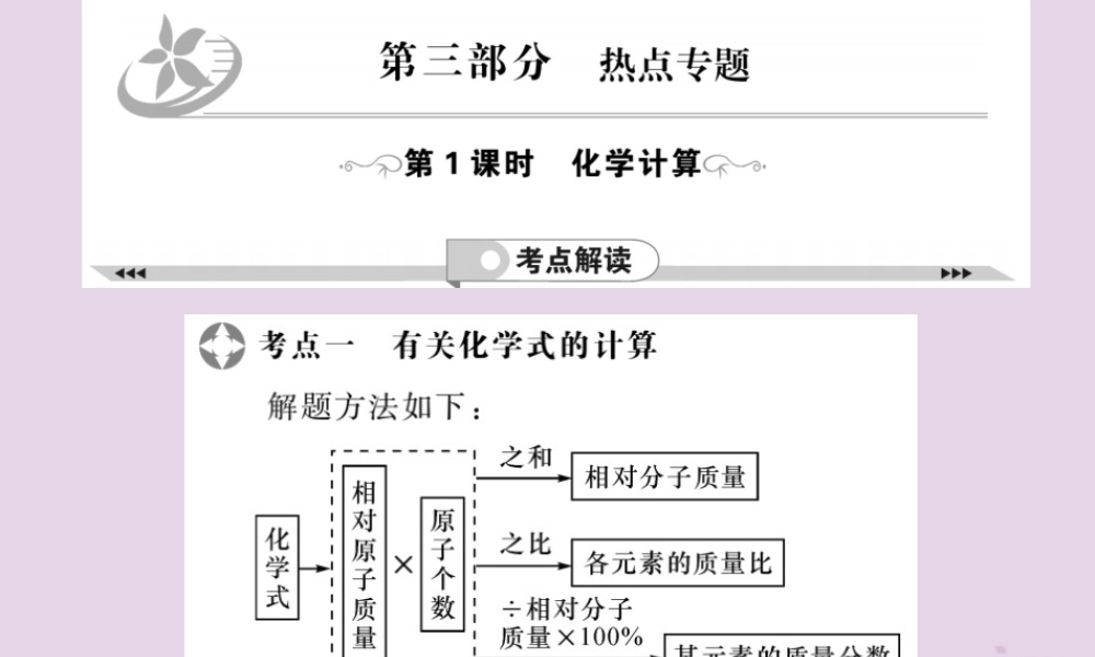 中考化学一轮复习 第3部分 热点专题 第1课时 化学计算课件