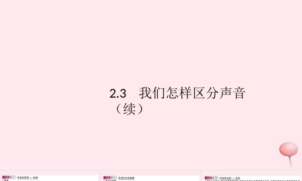 八年级物理上册 2.3 我们怎样区分声音(续)(知识点)课件(新版)粤教沪版 课件