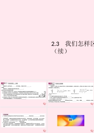 八年级物理上册 2.3 我们怎样区分声音(续)(知识点)课件(新版)粤教沪版 课件