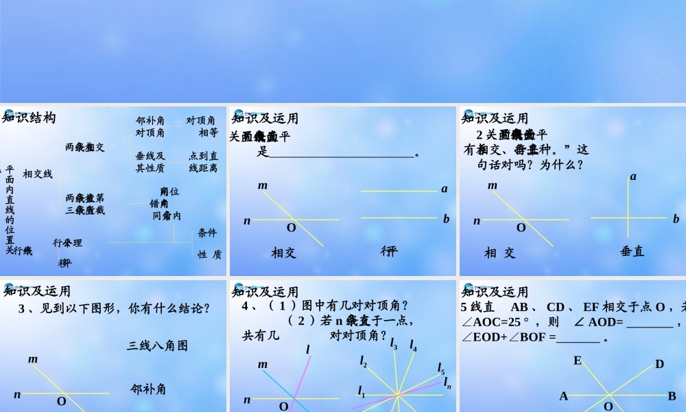 中学七年级数学下册(第五章 小结与复习)课件1 课件