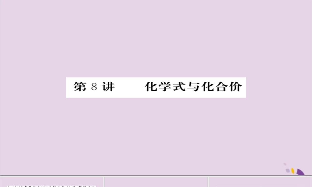 中考化学总复习 第一轮复习 系统梳理 夯基固本 第8讲 化学式和化学价练习课件