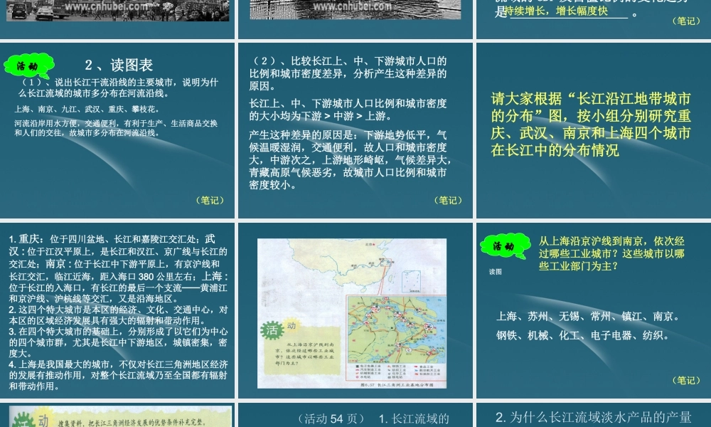 八年级地理下册 三、长江流域地区2课件  粤教版 课件