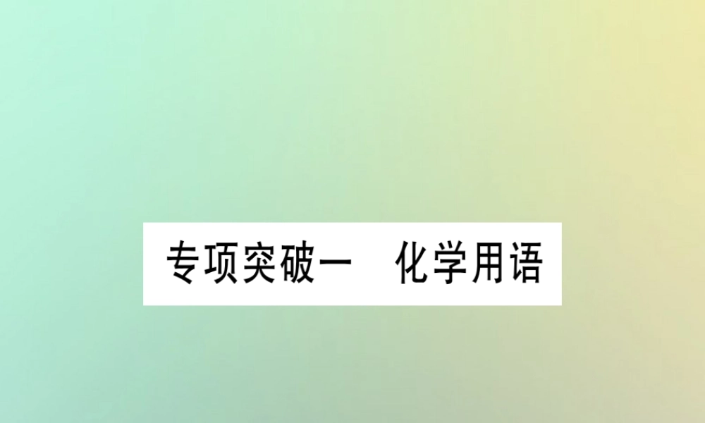 中考化学准点备考复习 专项突破一 化学用语课件 新人教版 课件