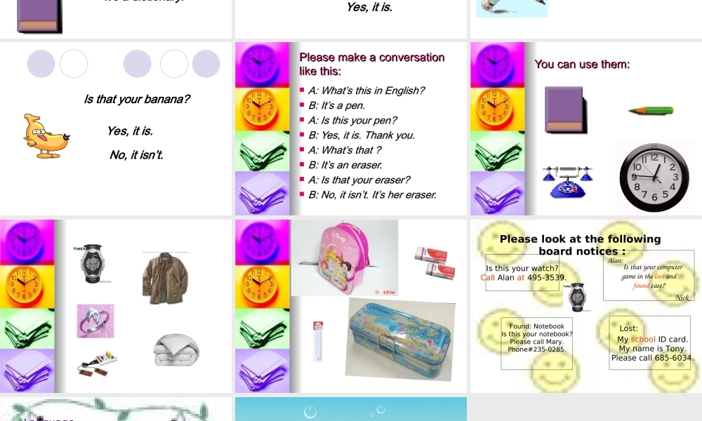 七年级英语Is this your pencil课件1 新课标 人教版 课件