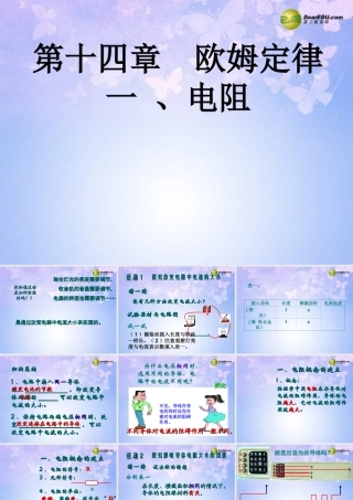 九年级物理上册(141 电阻)课件 苏科版 课件