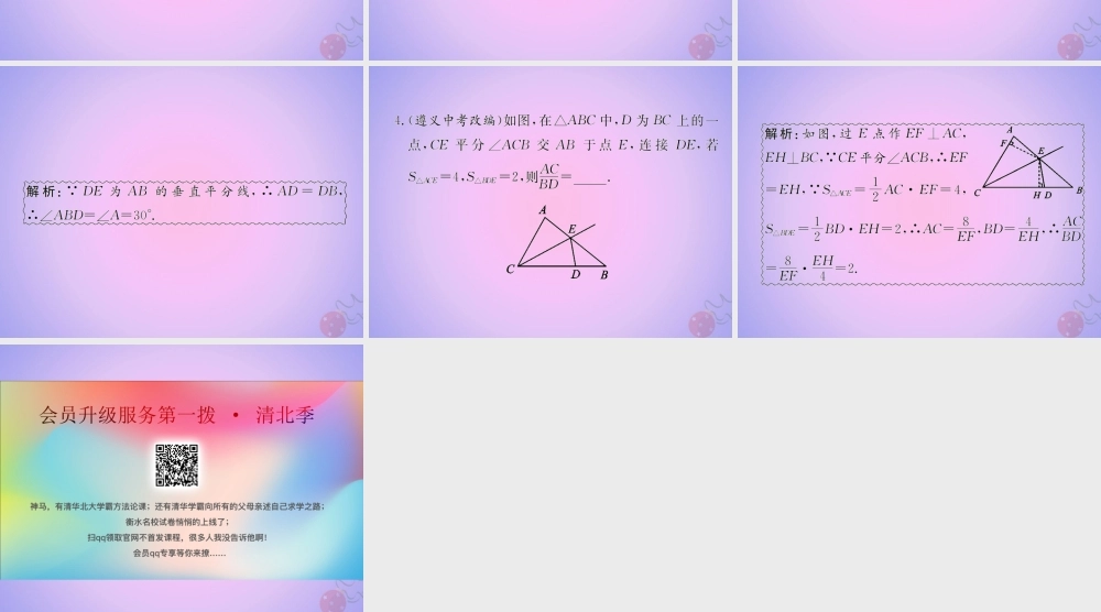 中考数学复习 第17课时 三角形及其性质 2 遵义中考回放(课后作业)课件