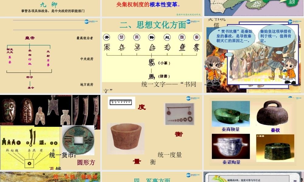 中考历史(秦始皇建立统一多民族国家)复习课件1 课件