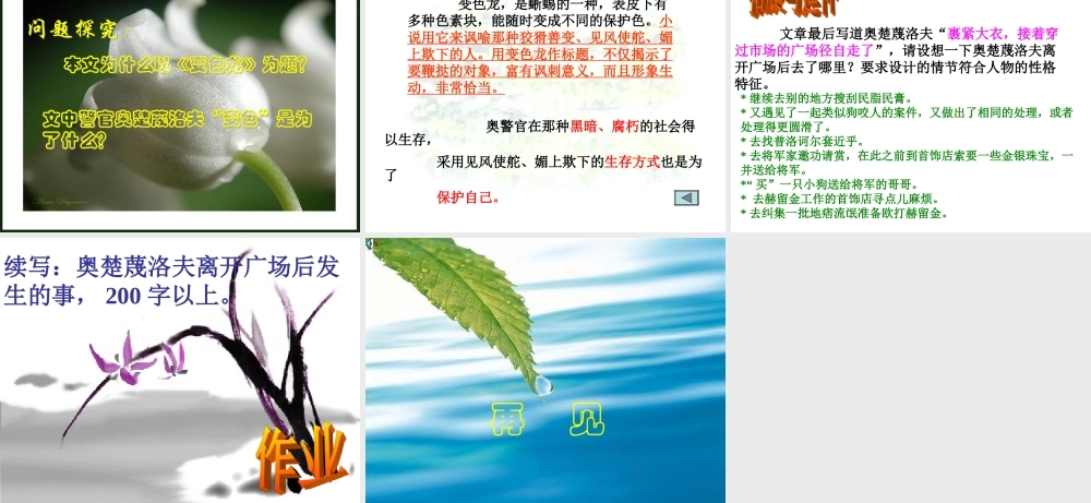 九年级语文第七课 变色龙 课件人教版 课件