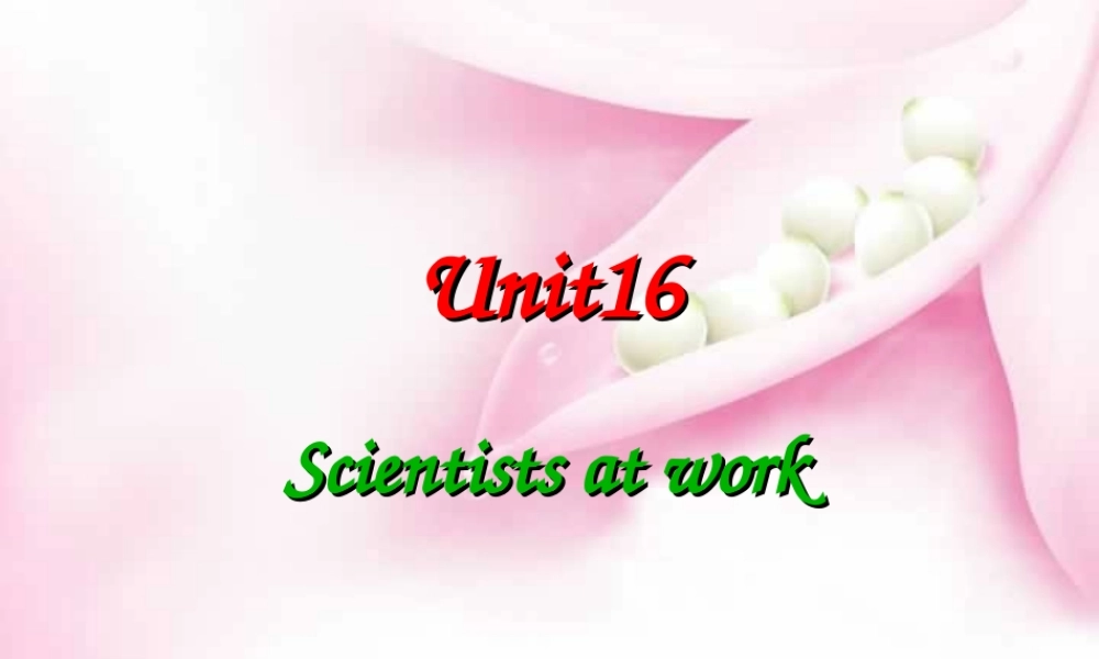 人教版高一英语Unit16 Scientists at work 课件