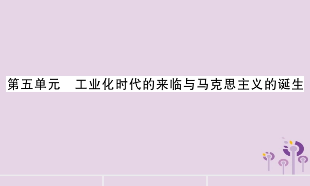 中考历史复习 第一篇 教材系统复习 第4板块 世界历史 第5单元 工业化时代的来临与马克思主义的诞生(讲解)课件