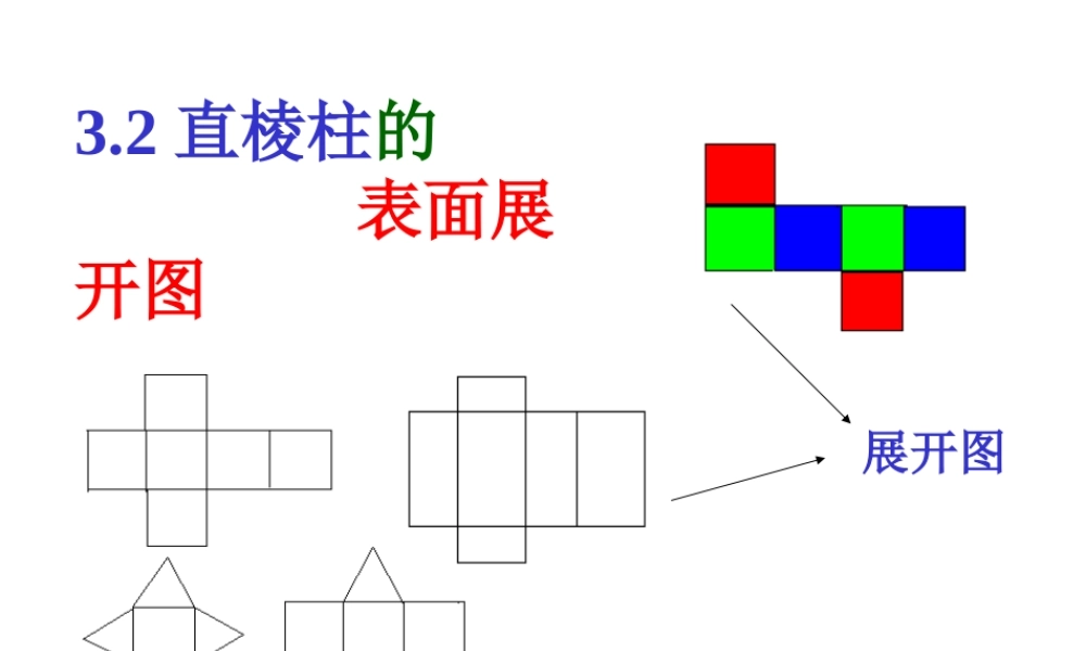 八年级数学 直棱柱的表面展开图课件一 浙教版 八年级数学 直棱柱的表面展开图课件 浙教版[整理两套] 八年级数学 直棱柱的表面展开图课件 浙教版[整理两套]