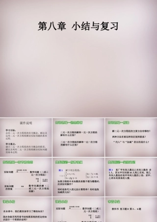 中学七年级数学下册 8 二元一次方程小结与复习课件 (新版)新人教版 课件