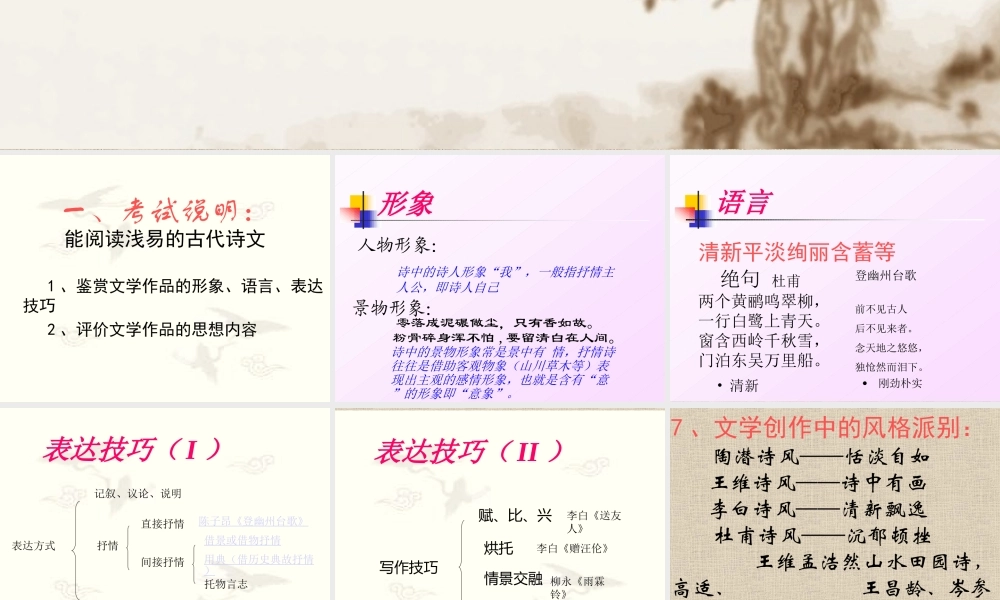 古诗词鉴赏 通用高考诗歌鉴赏课件集[整理三套] 通用高考诗歌鉴赏课件集[整理三套]