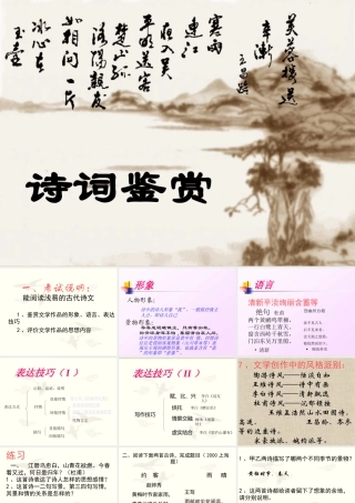 古诗词鉴赏 通用高考诗歌鉴赏课件集[整理三套] 通用高考诗歌鉴赏课件集[整理三套]