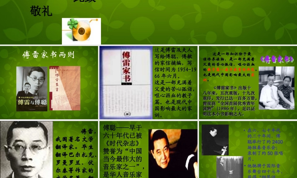 九年级语文上册(7 傅雷家书两则)课件 新人教版 课件