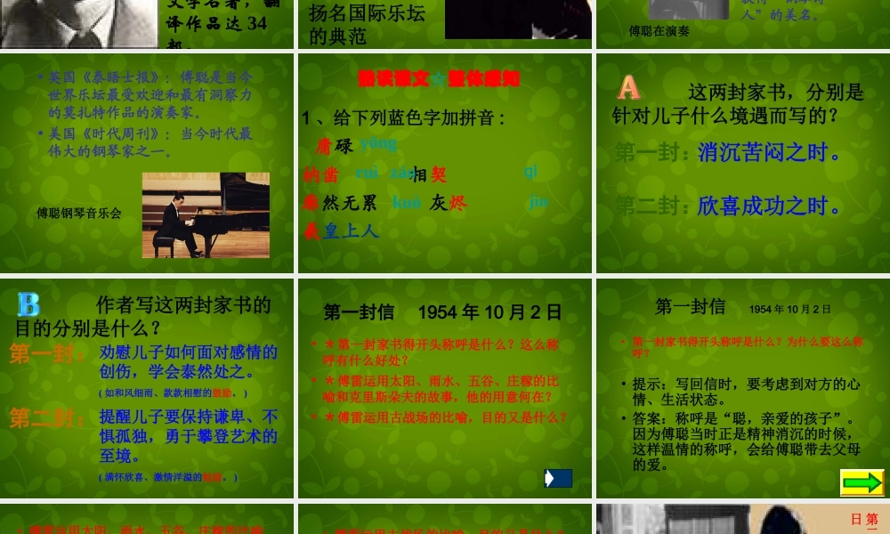 九年级语文上册(7 傅雷家书两则)课件 新人教版 课件