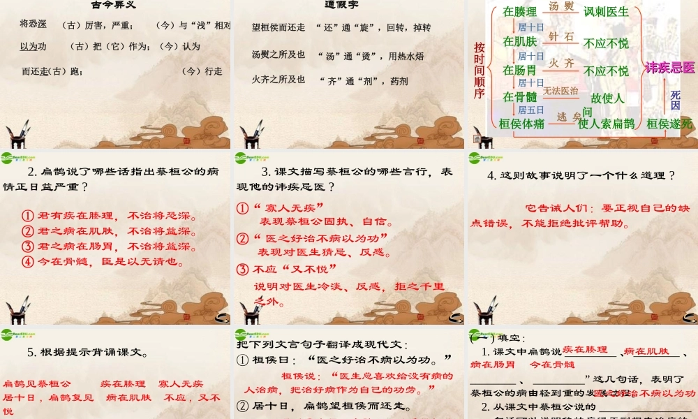 七年级语文下册 (扁鹊见蔡桓公)课件 鄂教版 课件